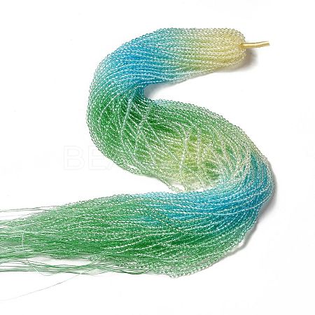 Transparent Gradient Color Glass Beads Strands X-GLAA-H021-01B-24-1