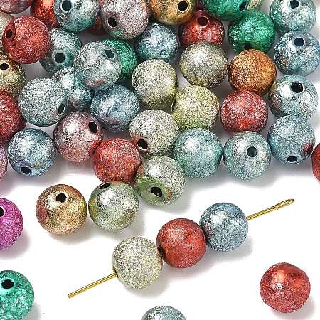 Spray Painted Acrylic Beads X-ACRP-Q018-8mm-M-1
