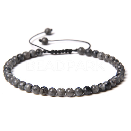 4mm Natural Labradorite Beaded Braided Bracelets SY1950-17-1