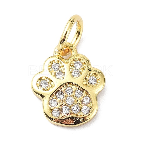 Brass Micro Pave Cubic Zirconia Charms X-ZIRC-C022-22G-1