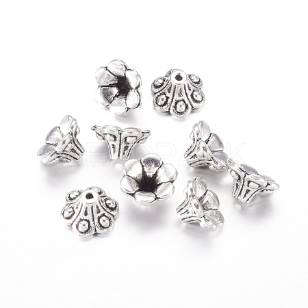 Tibetan Silver Flower Bead Caps X-LF1059Y-1