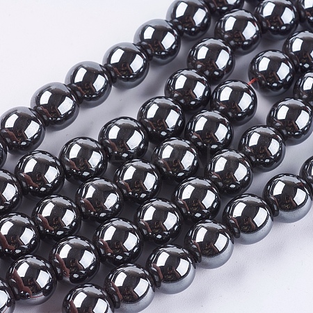Non-Magnetic Synthetic Hematite Beads Strands X-G-H1624-10mm-3-1