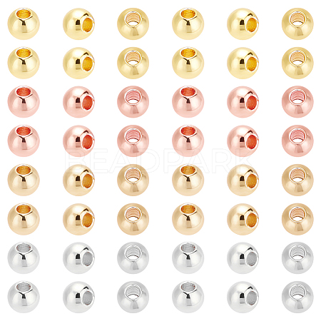 320Pcs 4 Style Brass Solid Beads KK-PH0009-18-1