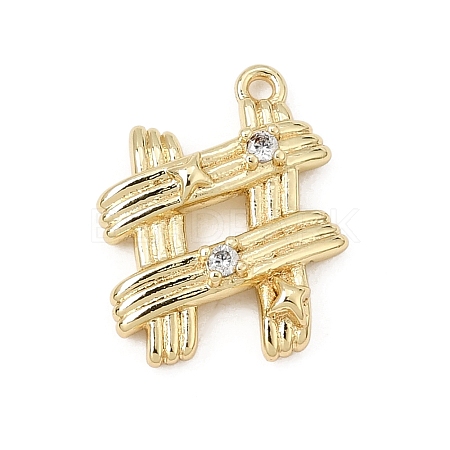 Brass Micro Pave Clear Cubic Zirconia Pendants CU-CBA3D76-13G-1