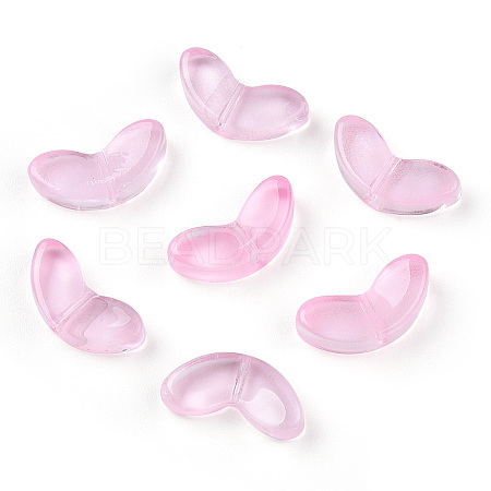 Spray Painted Transparent Glass Beads LS-GLAA-T022-27D-1