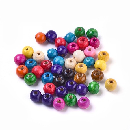 Dyed Natural Wood Beads WOOD-Q006-12mm-M-LF-1