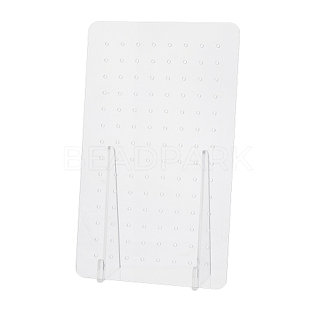 Rectangle Transparent Acrylic Slant Back Earring Display Stands EDIS-WH0031-07-1