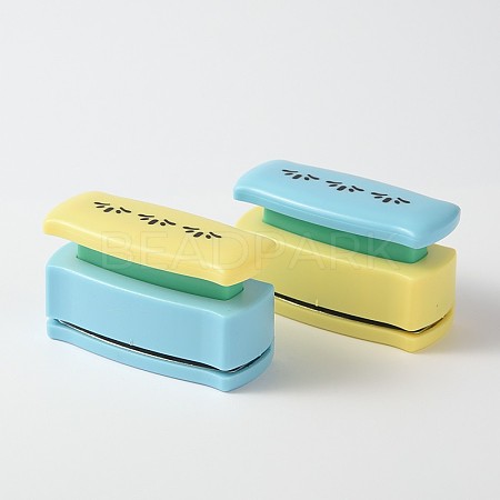 Random Color Rectangle Mini Plastic Craft Edge Punch Sets for Scrapbooking & Paper Crafts AJEW-M009-03-1