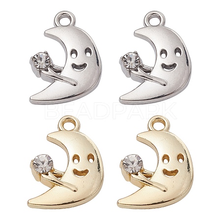 4Pcs 2 Colors Rack Plating Alloy Rhinestone Pendants FIND-YW0003-60-1