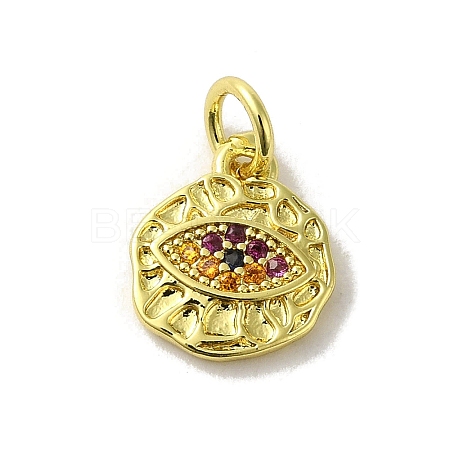 Brass Micro Pave Cubic Zirconia Charms KK-M283-19C-02-1