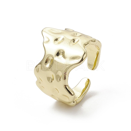 Rack Plating Brass Open Cuff Ring RJEW-K257-45G-1
