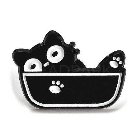 Cartoon Cat Enamel Pin JEWB-P032-D05-1