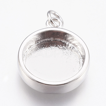 Brass Pendant Cabochon Settings X-KK-P146-06P-1
