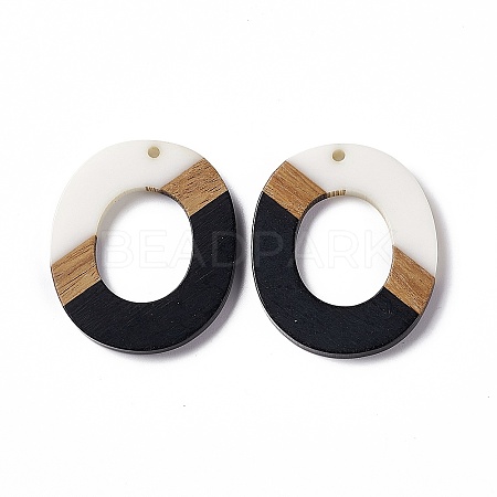 Opaque Resin & Walnut Wood Pendants RESI-M027-01F-1