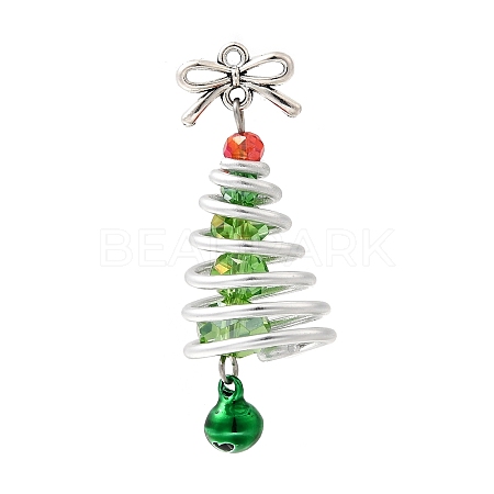 Christmas Electroplate Glass Pendants PALLOY-JF04364-01-1