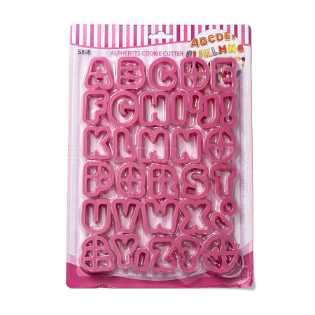 34Pcs Food Grade Plastic Alphabet & Punctuation Cookie Cutter Set DIY-D047-11-1