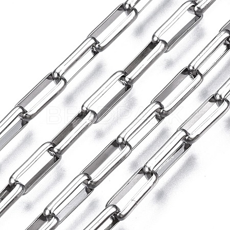 Tarnish Resistant 304 Stainless Steel Rectangle Link Chains CHS-T003-26A-P-1