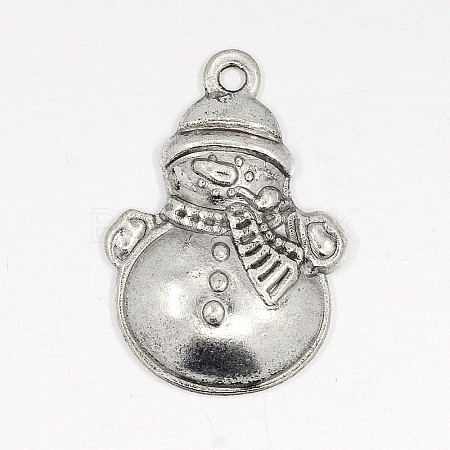 Tibetan Style Lovely Snowman Alloy Charms X-EA314Y-1