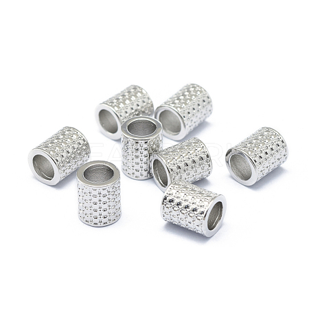 Rack Plating Brass European Beads KK-O125-07P-1