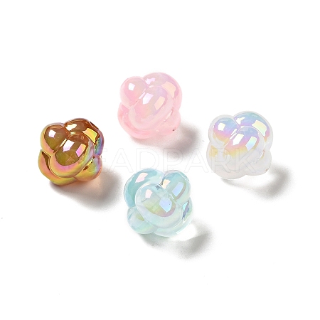 UV Plating Rainbow Iridescent Acrylic Beads PACR-M002-02-1