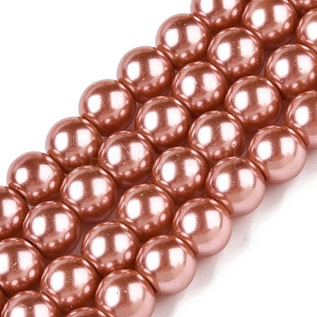 Baking Paint Pearlized Glass Pearl Round Bead Strands HY-Q330-8mm-50-A-1
