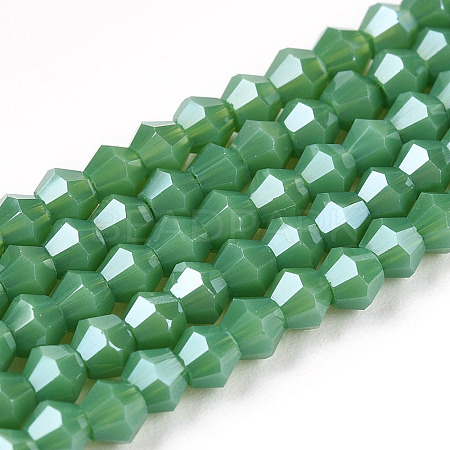 Opaque Solid Color Electroplate Glass Beads Strands EGLA-A039-P2mm-A08-1