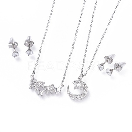 304 Stainless Steel Jewelry Sets SJEW-F211-02-P-1