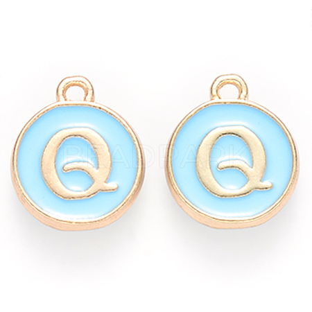 Golden Plated Alloy Enamel Charms ENAM-S118-04Q-1