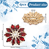 4Pcs Alloy Rhinestone Shank Buttons BUTT-FG0001-26B-2