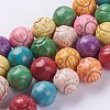 Synthetic Turquoise Beads Strands G-E456-10-15mm-1