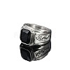 Rectangle 304 Stainless Steel with Cubic Zirconia Finger Rings for Men FS-WG909F6-12-2