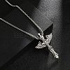 Zinc Alloy Cross Pendant Necklaces NJEW-M211-06C-ASP-2