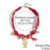Ocean Alloy Enamel & Plastic Starfish Fish Bone Pendant Scarf Necklaces for Women WG77745-02-1