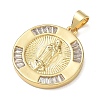 Brass Micro Pave Clear Cubic Zirconia Pendants CU-CBAC7ED-02G-2