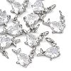 SHEGRACE Brass Micro Pave Clear Cubic Zirconia Charms XGRQ2O743-420P-1