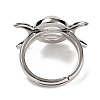 Natural Rose Quartz Adjustable Rings RJEW-K271-01P-08-3