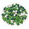 160Pcs 5 Style Irish Theme Painted Natural Wood Beads WOOD-LS0001-48-2