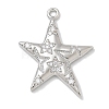 Rack Plating Brass Micro Pave Cubic Zirconia Pendants X-KK-L224-015P-1