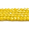 Opaque Solid Color Electroplate Glass Beads Strands EGLA-A039-P4mm-B05-1