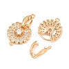 SHEGRACE Brass Micro Pave Clear Cubic Zirconia Fold Over Clasps XGRQ5K449-841G-2