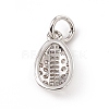 Brass Micro Pave Clear Cubic Zirconia Egg Charms ZIRC-F132-52P-2