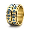 Viking Rune Titanium Steel Luminous Rotatable Finger Ring for Men PW-WG84A74-05-1