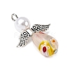 Handmade Millefiori Glass Pendants PALLOY-JF04573-01-4