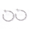 Tarnish Resistant 201 Stainless Steel Wave C-shape Stud Earrings with 304 Stainless Steel Pins EJEW-G298-03P-1