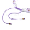 Woven Glass Flower Adjustable Braided Bead Bracelets for Women BJEW-MZ00100-02-4