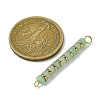 Natural Green Aventurine & Electroplated Synthetic Non-magnetic Hematite Heishi Connector Charms PALLOY-JF03291-02-2