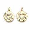 Brass Micro Pave Clear Cubic Zirconia Pendants ZIRC-S067-138-NF-1
