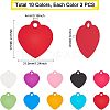 30Pcs 10 Colors Aluminum Blank Pendants ALUM-FH0001-07-2