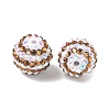 Striped Resin Rhinestone Beads OACR-A037-01E-2