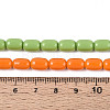 Opaque Solid Color Glass Beads Strands GLAA-N058-6x9mm-B01-5